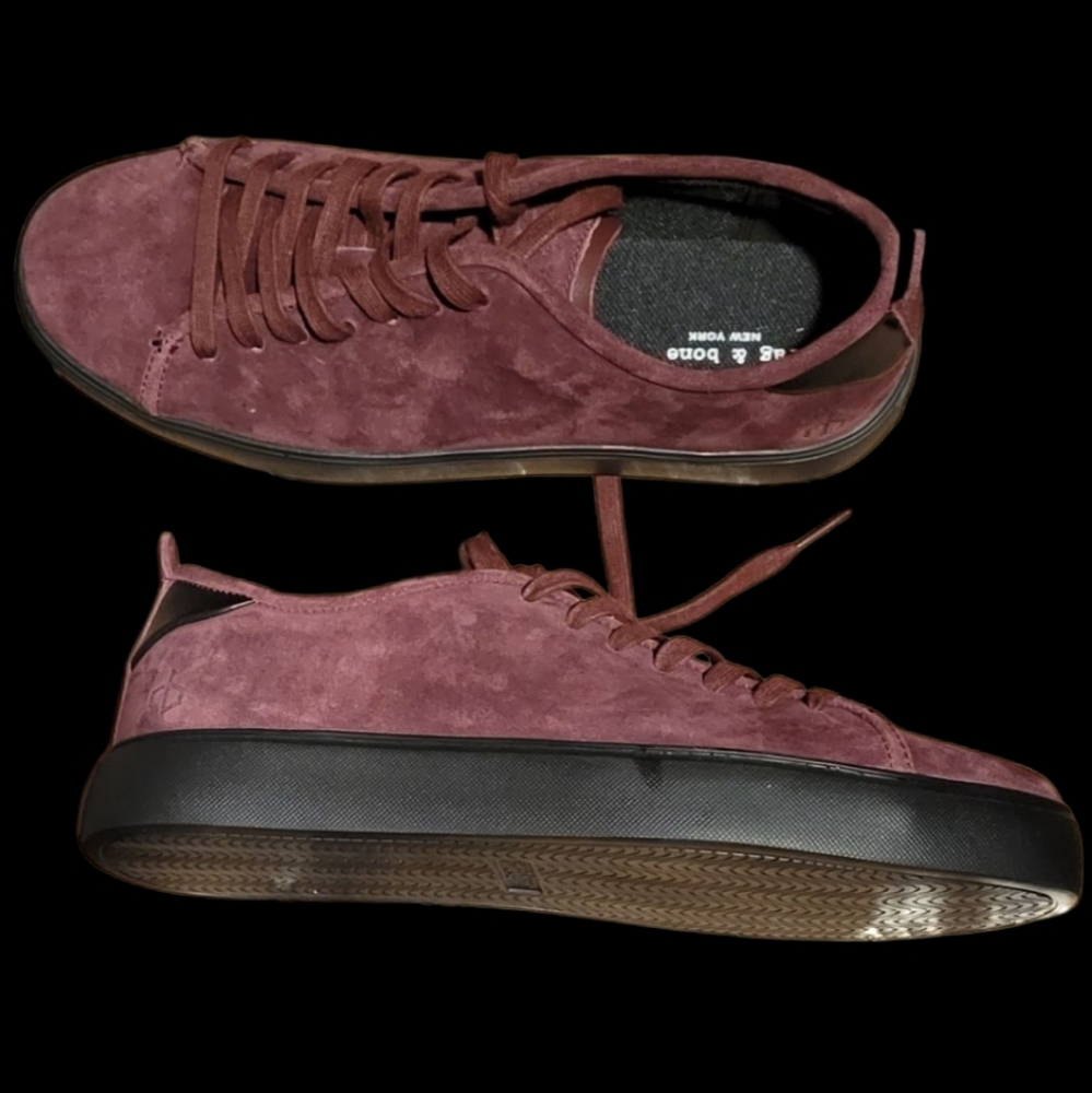 Rag & Bone Perry Suede Sneaker in Burgundy